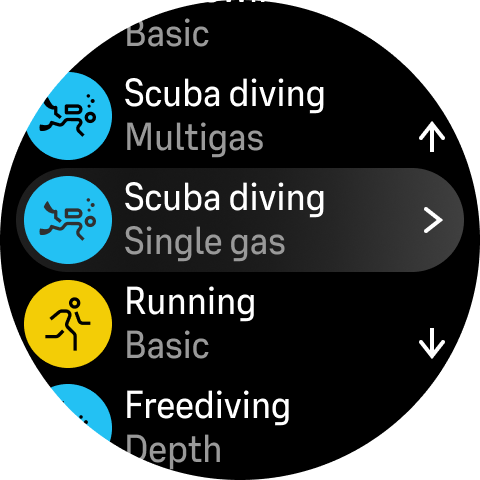 dive setup dive modes