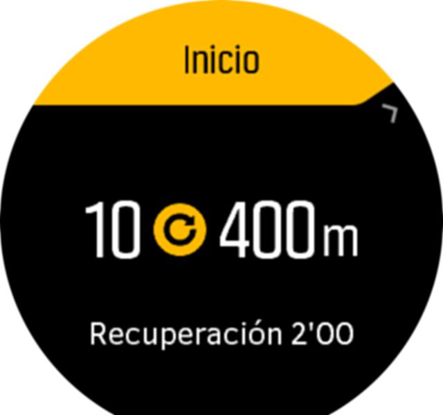 Comienzo del entrenamiento con intervalos
