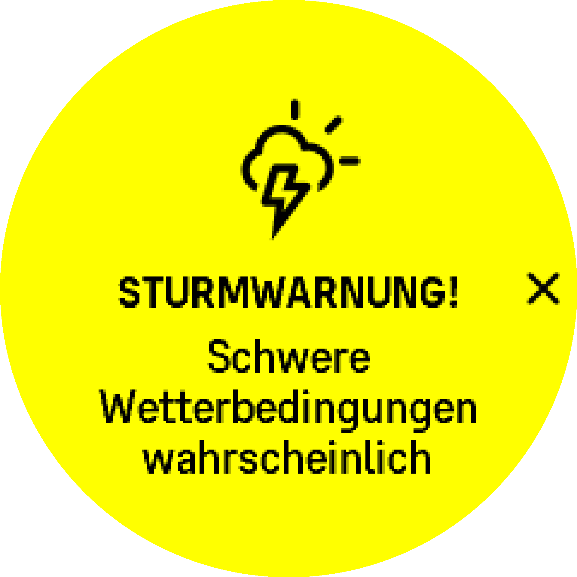 Unwetterwarnung aktiv S9PP