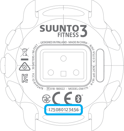 Seriennummer Suunto 3 Fitness