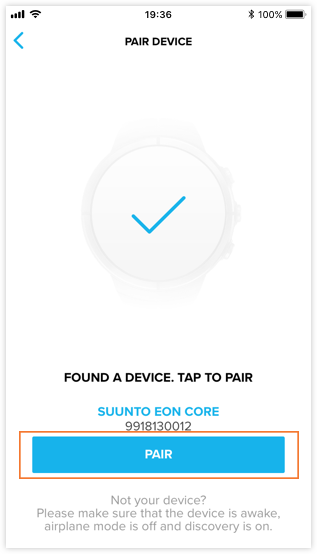 Accoppiamento di EON Steel e Core con l'app Suunto per iOS